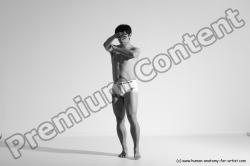 Underwear Martial art Man Asian Moving poses Average Short Black Dynamic poses Academic